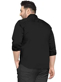 Reliable Black Cotton Plus Size Casual Shirts For Men-thumb1