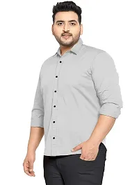 Reliable Grey Cotton Plus Size Casual Shirts For Men-thumb1