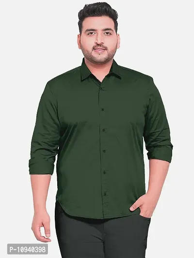 Reliable Green Cotton Plus Size Casual Shirts For Men-thumb0