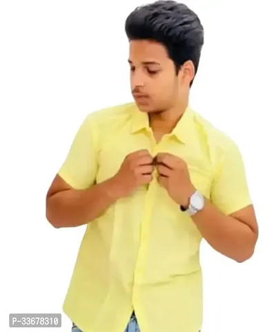 Reliable Yellow Cotton Striped Casual Shirt For Men-thumb0