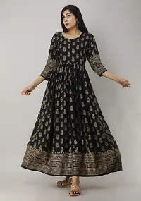 Stylish Black Viscose Rayon Kurta For Women-thumb4