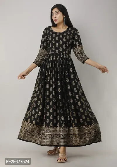 Stylish Black Viscose Rayon Kurta For Women-thumb5