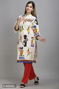 Stylish Off White Cotton Printed Kurta For Women-thumb2