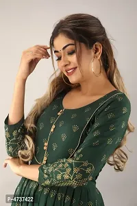 Stylish Green Rayon Printed Kurta For Women-thumb3