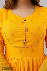 Stylish Yellow Rayon Printed Kurta For Women-thumb2