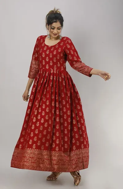 Women's Beautiful Rayon Anarkali Kurta