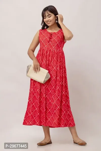 Stylish Red Viscose Rayon Kurta For Women-thumb0