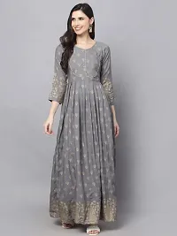 Stylish Grey Viscose Rayon Kurta For Women-thumb4