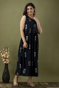 Stylish Navy Blue Viscose Rayon Kurta For Women-thumb2