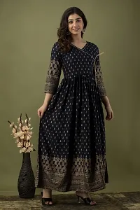 Stylish Black Viscose Rayon Kurta For Women-thumb4