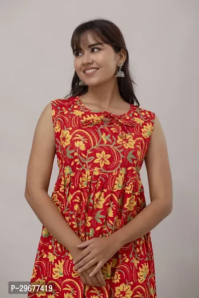 Stylish Red Viscose Rayon Kurta For Women-thumb4