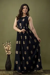 Stylish Navy Blue Viscose Rayon Kurta For Women-thumb4