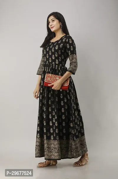 Stylish Black Viscose Rayon Kurta For Women-thumb3