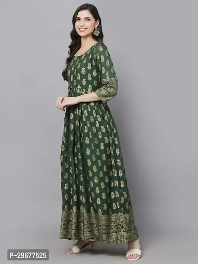 Stylish Green Viscose Rayon Kurta For Women-thumb0