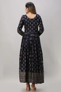 Stylish Navy Blue Viscose Rayon Kurta For Women-thumb1