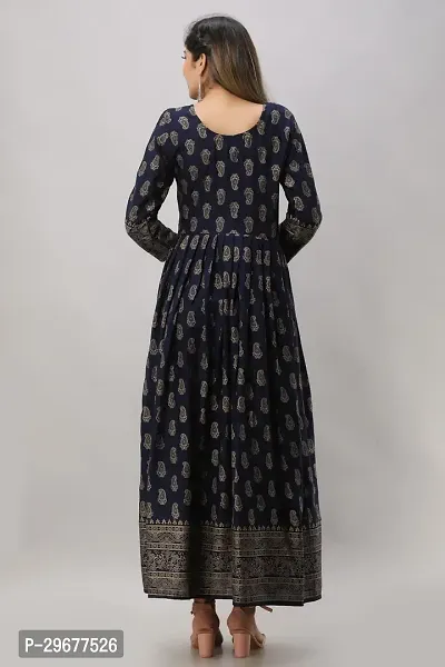 Stylish Navy Blue Viscose Rayon Kurta For Women-thumb2