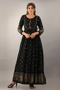 Stylish Black Viscose Rayon Kurta For Women-thumb3