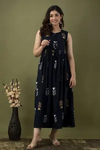 Stylish Navy Blue Viscose Rayon Kurta For Women-thumb4