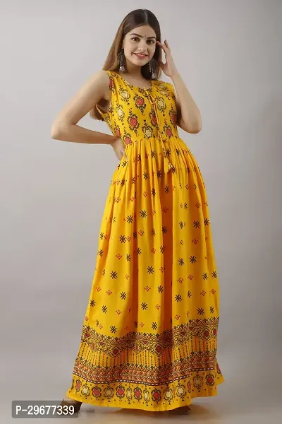 Stylish Yellow Viscose Rayon Kurta For Women-thumb5