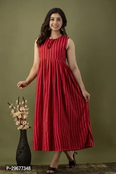 Stylish Red Viscose Rayon Kurta For Women-thumb3