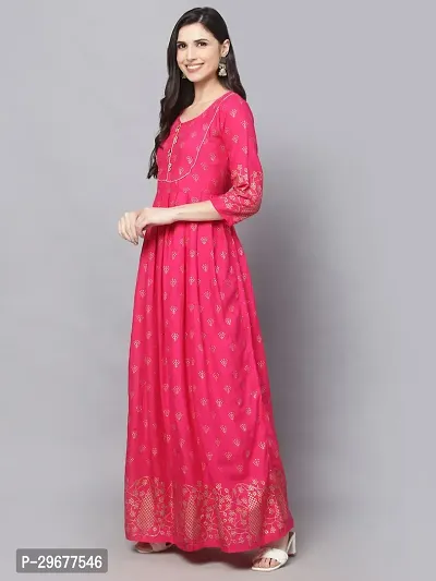 Stylish Pink Viscose Rayon Kurta For Women-thumb3