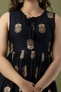 Stylish Navy Blue Viscose Rayon Kurta For Women-thumb3