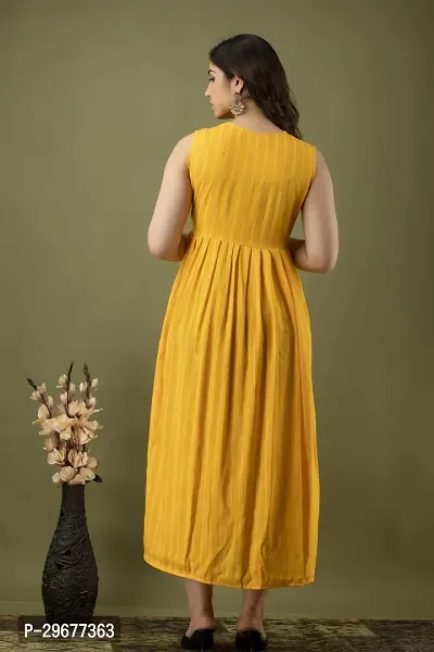 Stylish Yellow Viscose Rayon Kurta For Women-thumb2