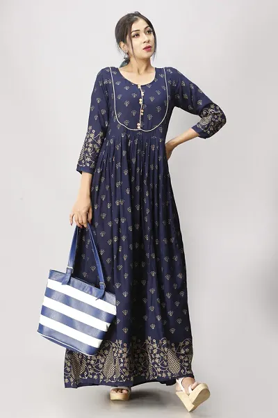 Attractive Rayon Anarkali Kurta For Women