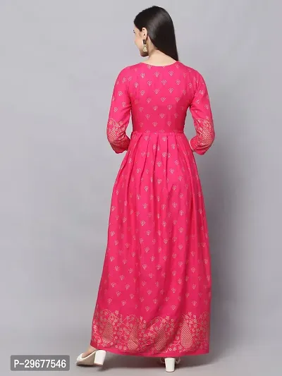 Stylish Pink Viscose Rayon Kurta For Women-thumb2