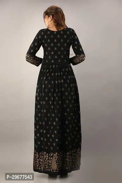 Stylish Black Viscose Rayon Kurta For Women-thumb2