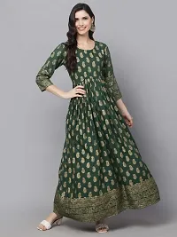 Stylish Green Viscose Rayon Kurta For Women-thumb4