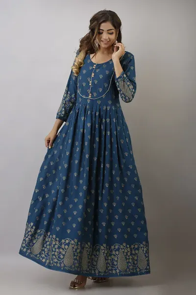 Attractive Printed Rayon Anarkali Kurta