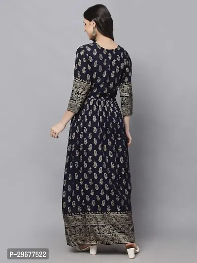 Stylish Navy Blue Viscose Rayon Kurta For Women-thumb2