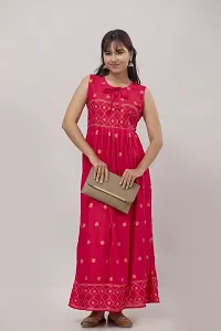 Stylish Pink Viscose Rayon Kurta For Women-thumb1