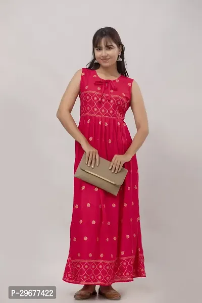 Stylish Pink Viscose Rayon Kurta For Women-thumb2