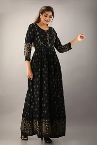 Stylish Black Viscose Rayon Kurta For Women-thumb4