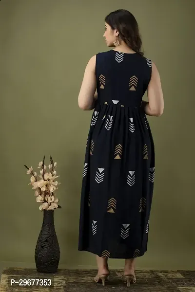 Stylish Navy Blue Viscose Rayon Kurta For Women-thumb2