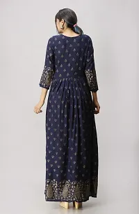 Stylish Navy Blue Viscose Rayon Kurta For Women-thumb1