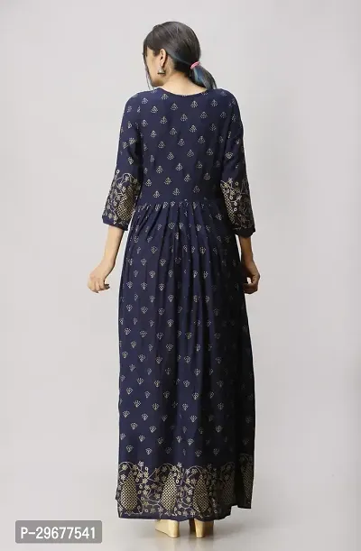 Stylish Navy Blue Viscose Rayon Kurta For Women-thumb2