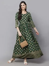 Stylish Green Viscose Rayon Kurta For Women-thumb3