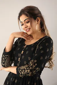 Stylish Black Viscose Rayon Kurta For Women-thumb2