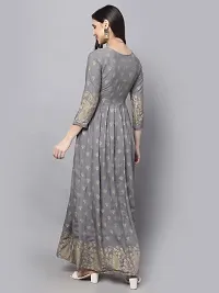 Stylish Grey Viscose Rayon Kurta For Women-thumb1