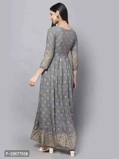 Stylish Grey Viscose Rayon Kurta For Women-thumb2