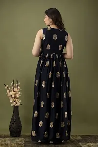 Stylish Navy Blue Viscose Rayon Kurta For Women-thumb1