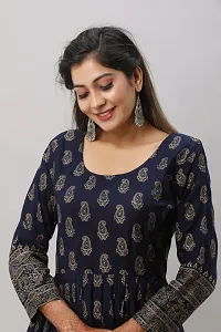 Stylish Navy Blue Viscose Rayon Kurta For Women-thumb3