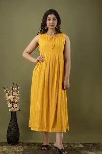 Stylish Yellow Viscose Rayon Kurta For Women-thumb4