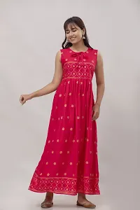 Stylish Pink Viscose Rayon Kurta For Women-thumb4