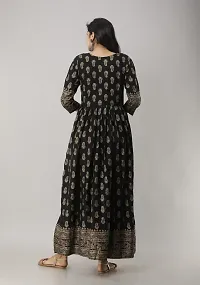 Stylish Black Viscose Rayon Kurta For Women-thumb1