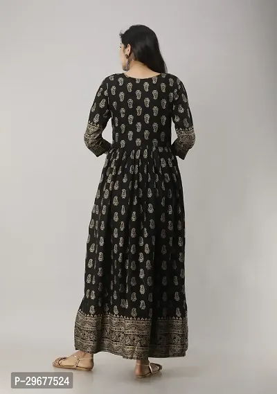 Stylish Black Viscose Rayon Kurta For Women-thumb2