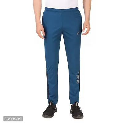 Stylish Blue Polyester  Regular Track Pant For Men